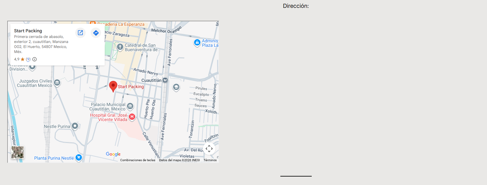 Mapa de ubicación de Start Packing en Cuautitlán